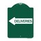 Signmission Designer Series Deliveries W/ Left Arrow, Green & White Aluminum Sign, 18" x 24", GW-1824-24363 A-DES-GW-1824-24363 - alternate 1